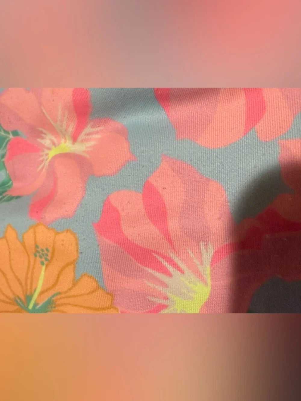 Hurley Girls Floral One-Piece Swimsuit - Blue, Pink & Orange - Picture 7 of 7